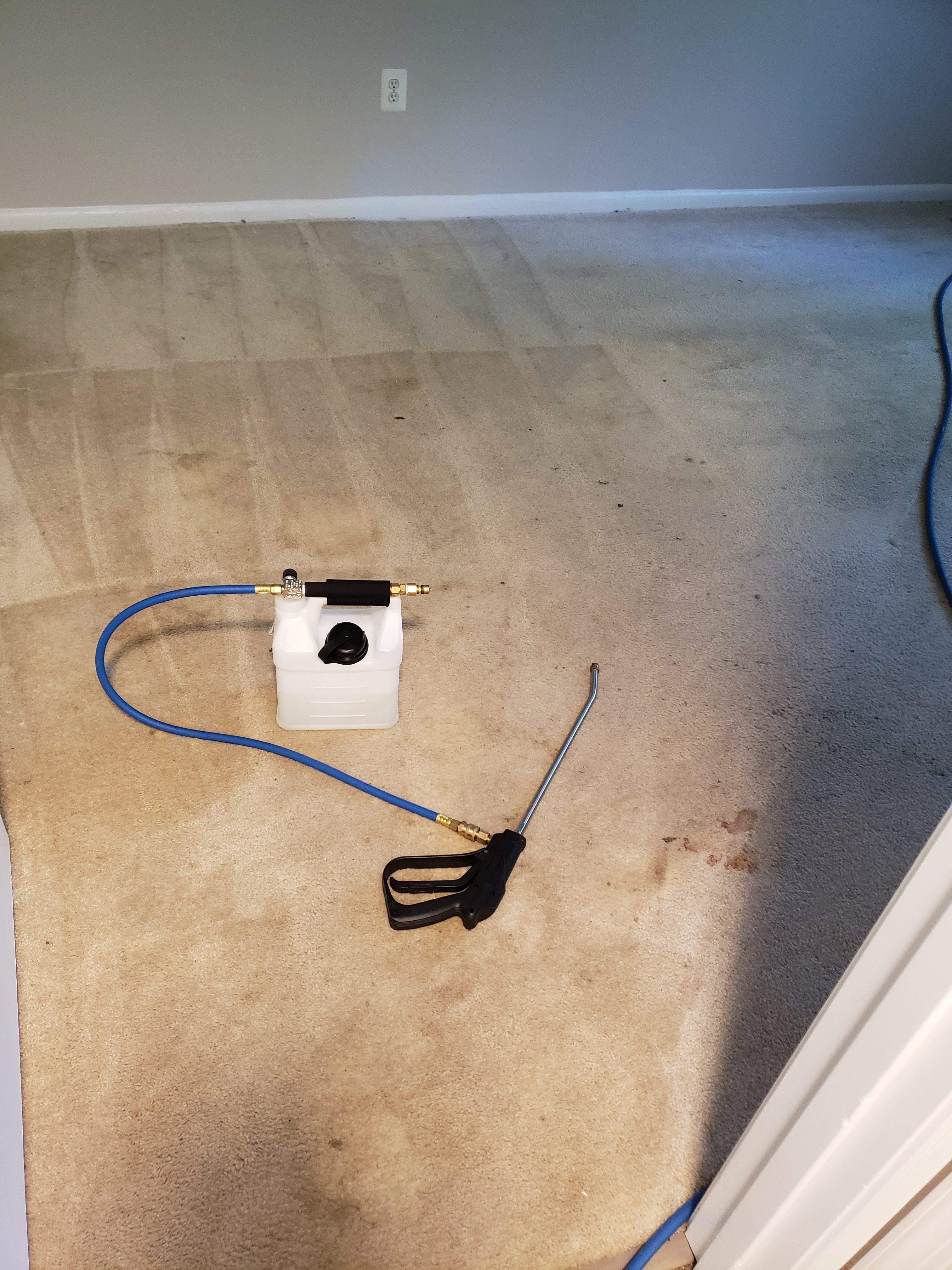 Carpet cleaning before